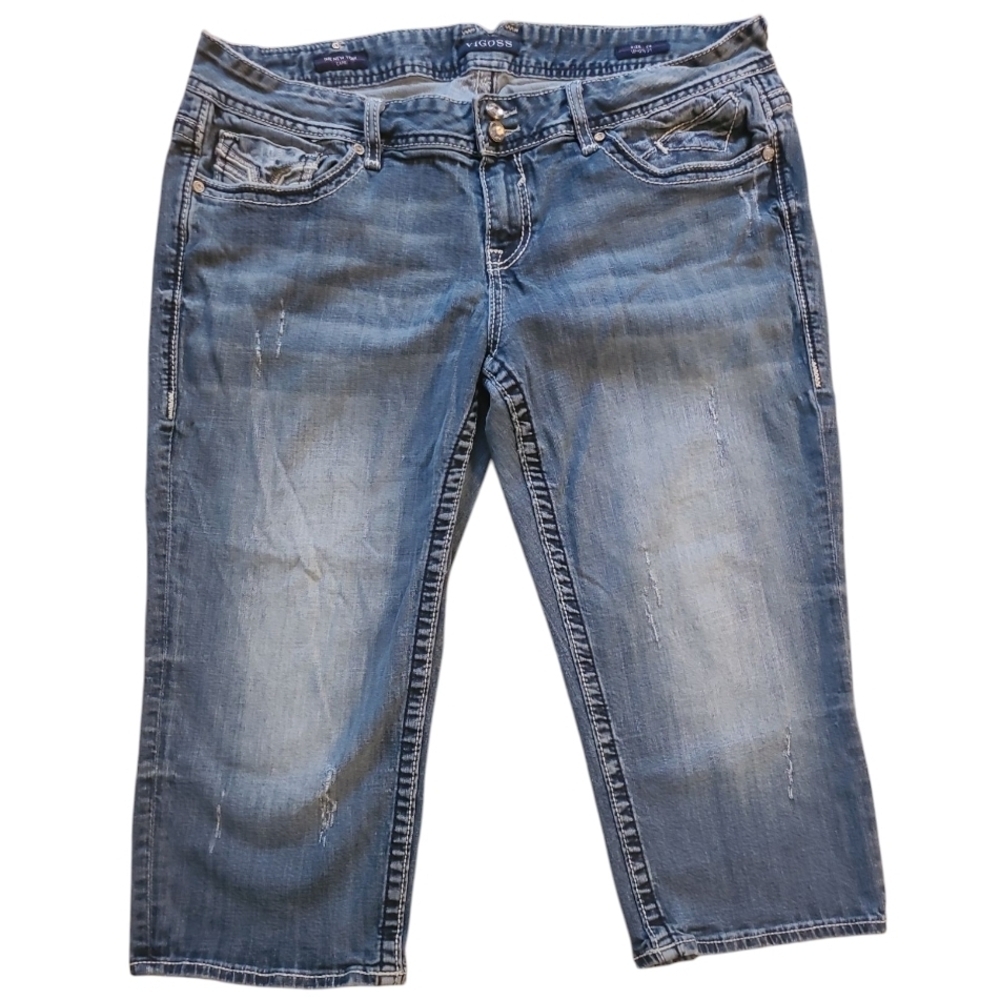 Women's Vigoss New York Capris Blue Jeans Denim Size 22